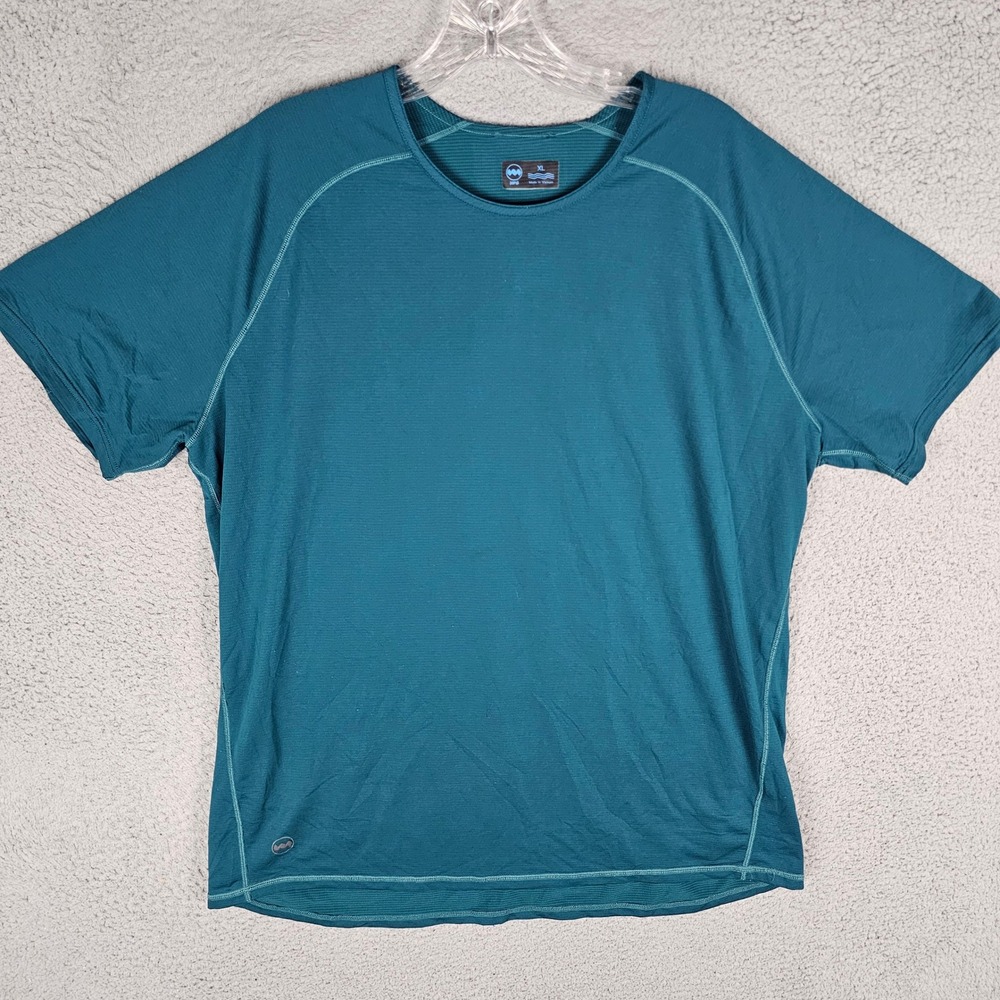 Janji T-Shirt Mens XL Teal Run Everywhere Performance Helio Tech Running Top